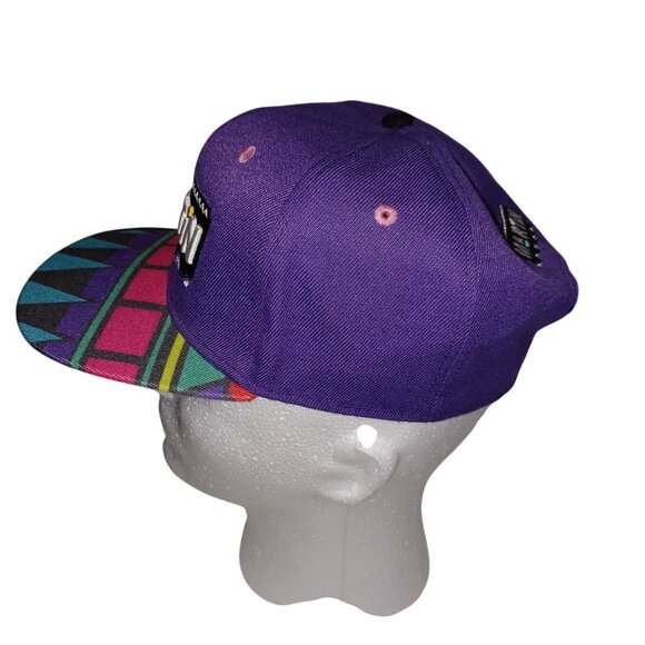 Martin 1992 Purple Snapback Hat Geometric Brim Nostalgia Streetwear Hip-Hop - Picture 3 of 7
